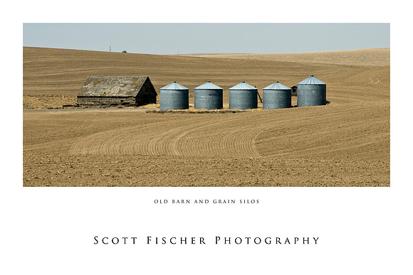 Old Barn and Grain Silos
