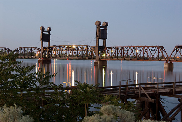 The Train Bridge at Dusk
