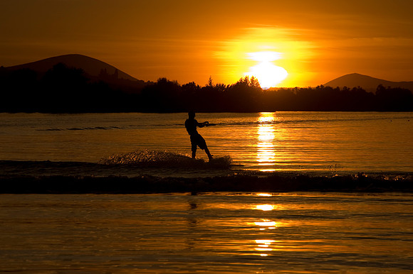 Wakeboarding at Sunset