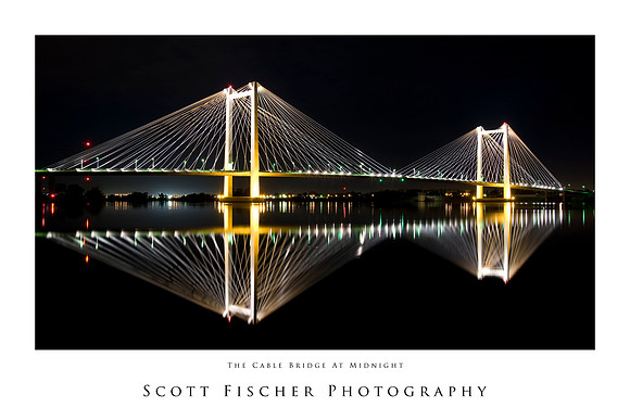 The Cable Bridge at Midnight